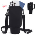 Slok Water Bottle Carrier Bag, Compatible With 40oz Tumbler With Handle, Modern Water Bottle Holder With Simple Adjustable Strap For Outdoor Walking Hiking Travelling Sports-Blue Purple
