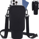 Slok Water Bottle Carrier Bag, Compatible With 40oz Tumbler With Handle, Modern Water Bottle Holder With Simple Adjustable Strap For Outdoor Walking Hiking Travelling Sports-Blue Purple