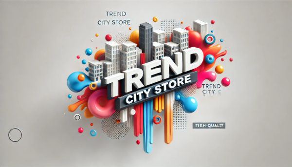 Trend City Store | Stylish & Artistic Website Banner with 3D Text & Vibrant Colors