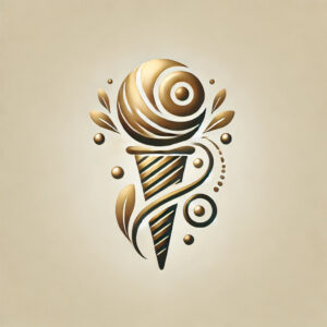 Luxury Ice Cream Logo – Elegant Gold & Cream Design