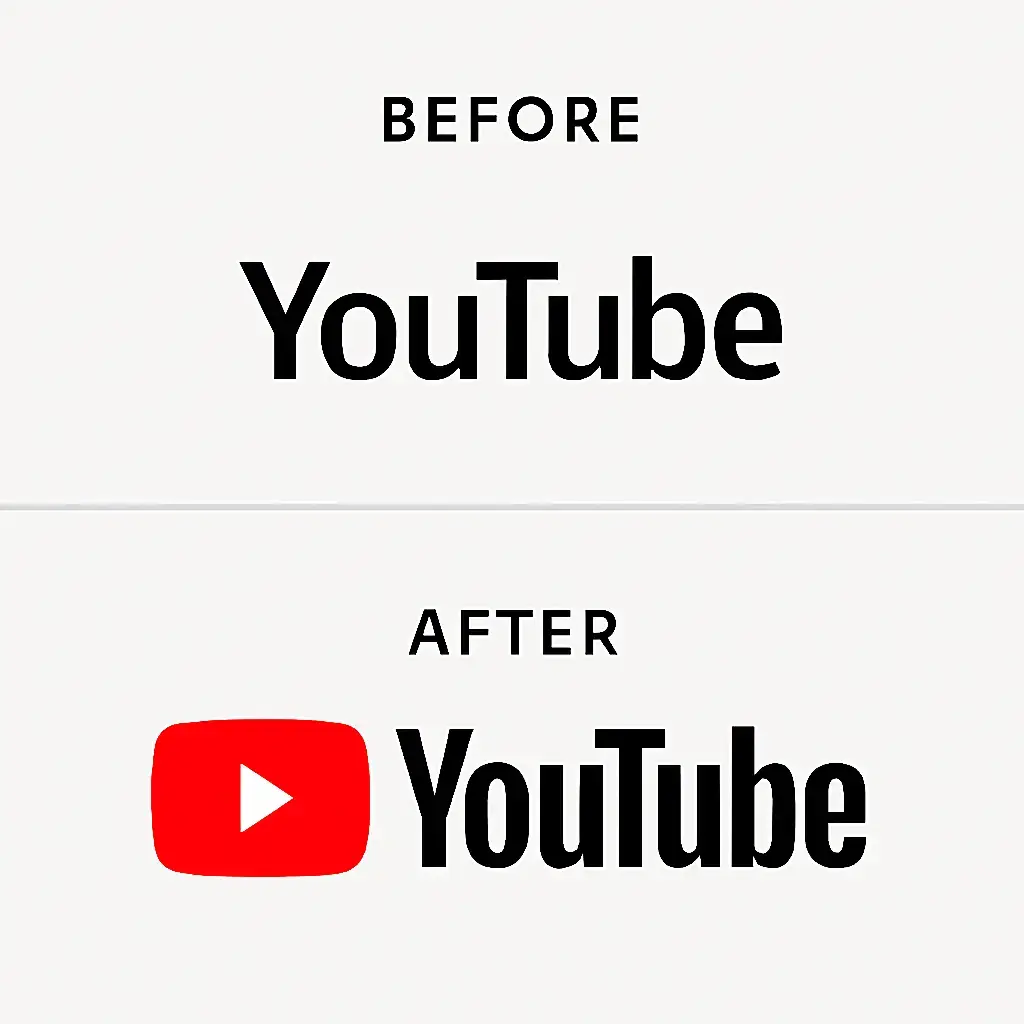 YouTube Logo Before and After Design